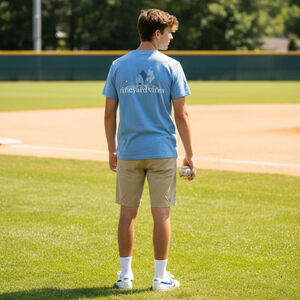 Vineyard Vines Baseball Graphic Pocket Tee Slate Blue Men’s XS